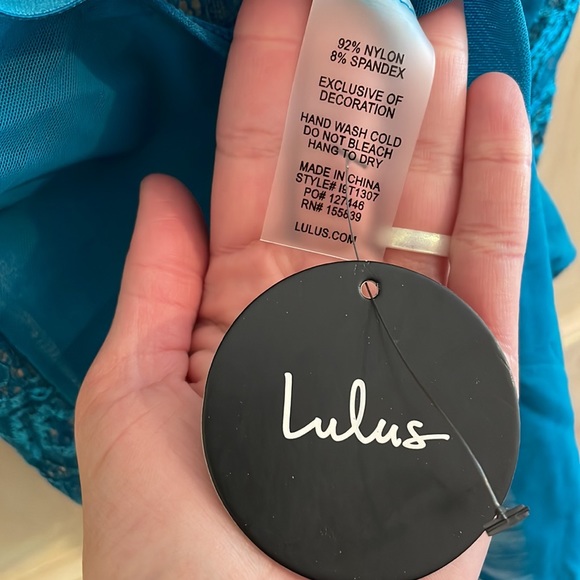 Lulu’s Turquoise Sheer Lace Bodysuit - Picture 9 of 12